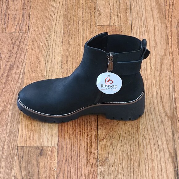 Blondo Dahlia Black Waterproof Nubuck Leather Boots Womens Ankle Bootie Size 8.5 - Picture 12 of 16